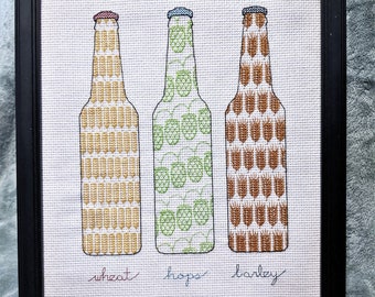 Cerveza = Patrón de punto de cruz de plantas