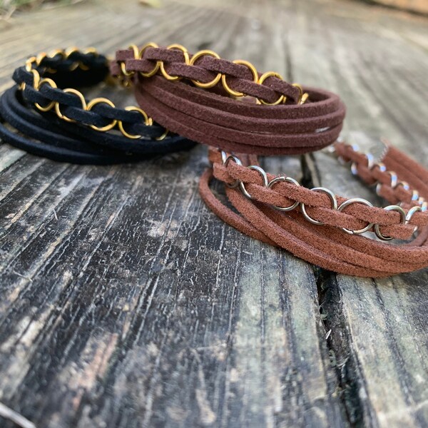 Faux Suede Bracelet Pair