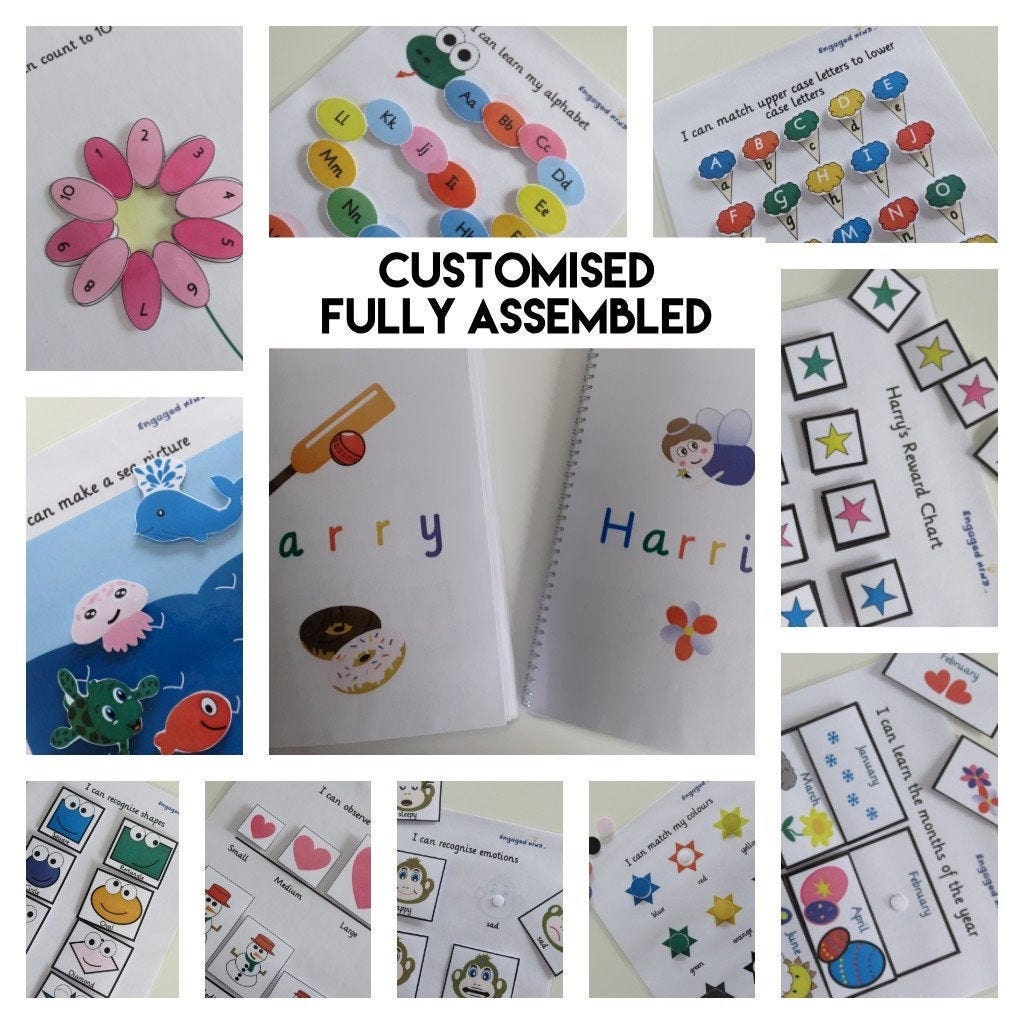 Fully assembled kids / children's velcro learning and | Etsy