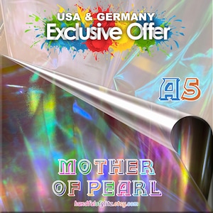 Mother of Pearl Color Shifting Iridescent Crinkle Foil (A5, ships to USA)