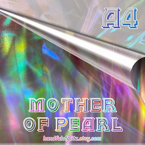 Mother of Pearl Color Shifting Iridescent Crinkle Foil (A4)