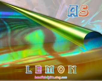 Lemon Color Shifting Dichroic Crinkle Foil (A5, Schiffe nach USA)