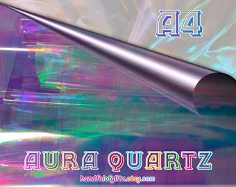 Feuille irisée irisée aux couleurs changeantes Aura Quartz (A4)