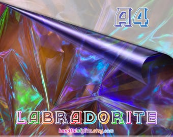 Feuille de labradorite irisée aux couleurs changeantes (A4)