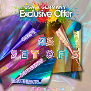 Fruit-tinted Dichroic Crinkle Foil Collection (A5, ships to USA)