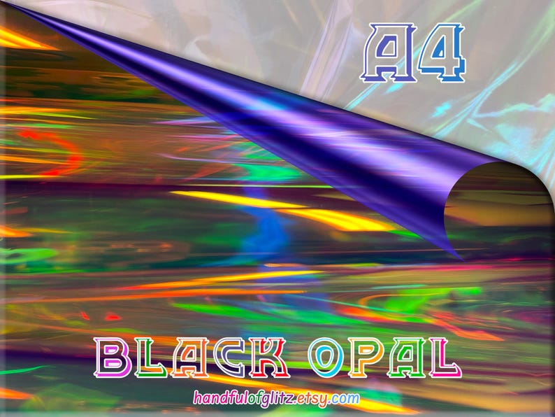 Black Opal Color Shifting Iridescent Crinkle Foil (A4) image 1