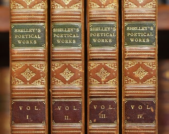 The Poetical Works of Percy Bysshe Shelley, Edited by Mrs. Shelley, 1839, in a Zaehnsdorf Fine Binding