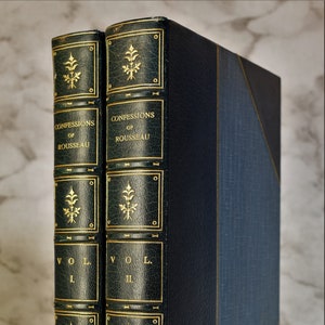 The Confessions of Jean Jacques Rousseau, Two Volumes in a Fine Binding by Bayntun