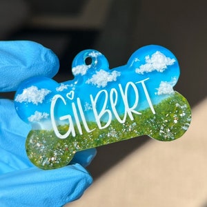 Flower Field Dog Tag | Personalized dog tags | Resin pet tag