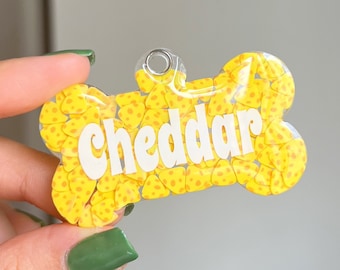 Cheese Dog Tag | Resin pet tags