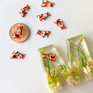 Miniature Koi fish, fairy garden pond, mini koi fish for resin crafts