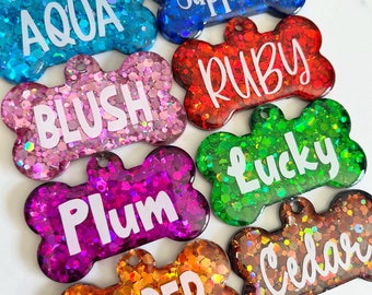 Sparkle dog tags | Glitter pet tag