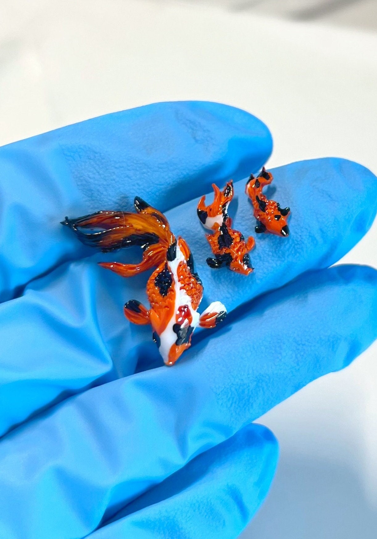 Sample Resin Fish Miniature Fish Miniature Koi Fish Set 10 Pieces - Realistic Resin Fish ...