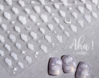 3D Cloud Nail Stickers | Resin Nail Art Decals