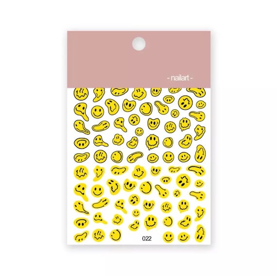 Nail Stickers Smiley Face Stickers Resin Decal - Etsy
