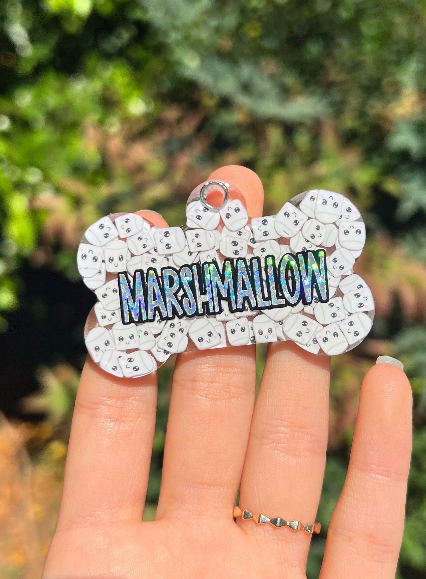 Marshmallow Dog Tag