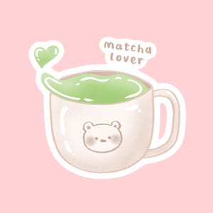 Matcha Sticker | Cute Aesthetic Matcha Latte Vinyl Bubble-free Sticker