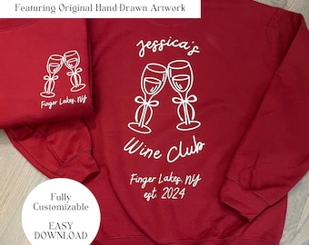 Custom Wine Bachelorette Party Sweatshirts Personalized Wine Themed Bachelorette Crewneck Wine Tasting Sweatshirt Bachelorette Weekend SVG