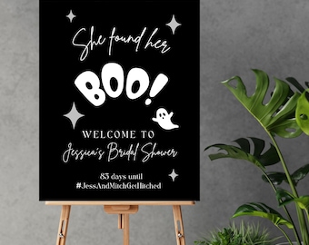She Found Her Boo Seating Chart Halloween Seating Chart Spooky Seating Sign Pastel Candy Seating Sign Goth Spooky Bridal Shower Welcome Sign