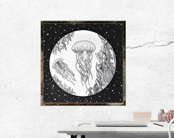 Jellyfish Wall Art Digital Download, Printable Gallery Wall, Home Decor, Jellies, Instant Digital File Download