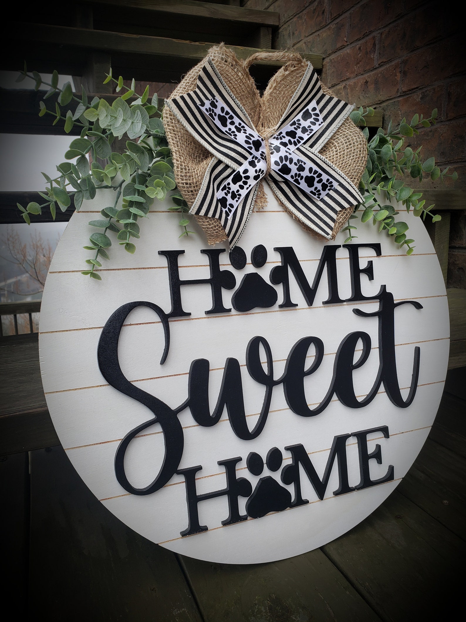 Home Sweet Home Dog Paw Shiplap Door Hanger Dog Door Hanger | Etsy