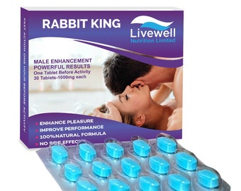 RABBIT KING 30 Tablets Powerful Results for Male Performance - 1 Tablet @ 1000mg