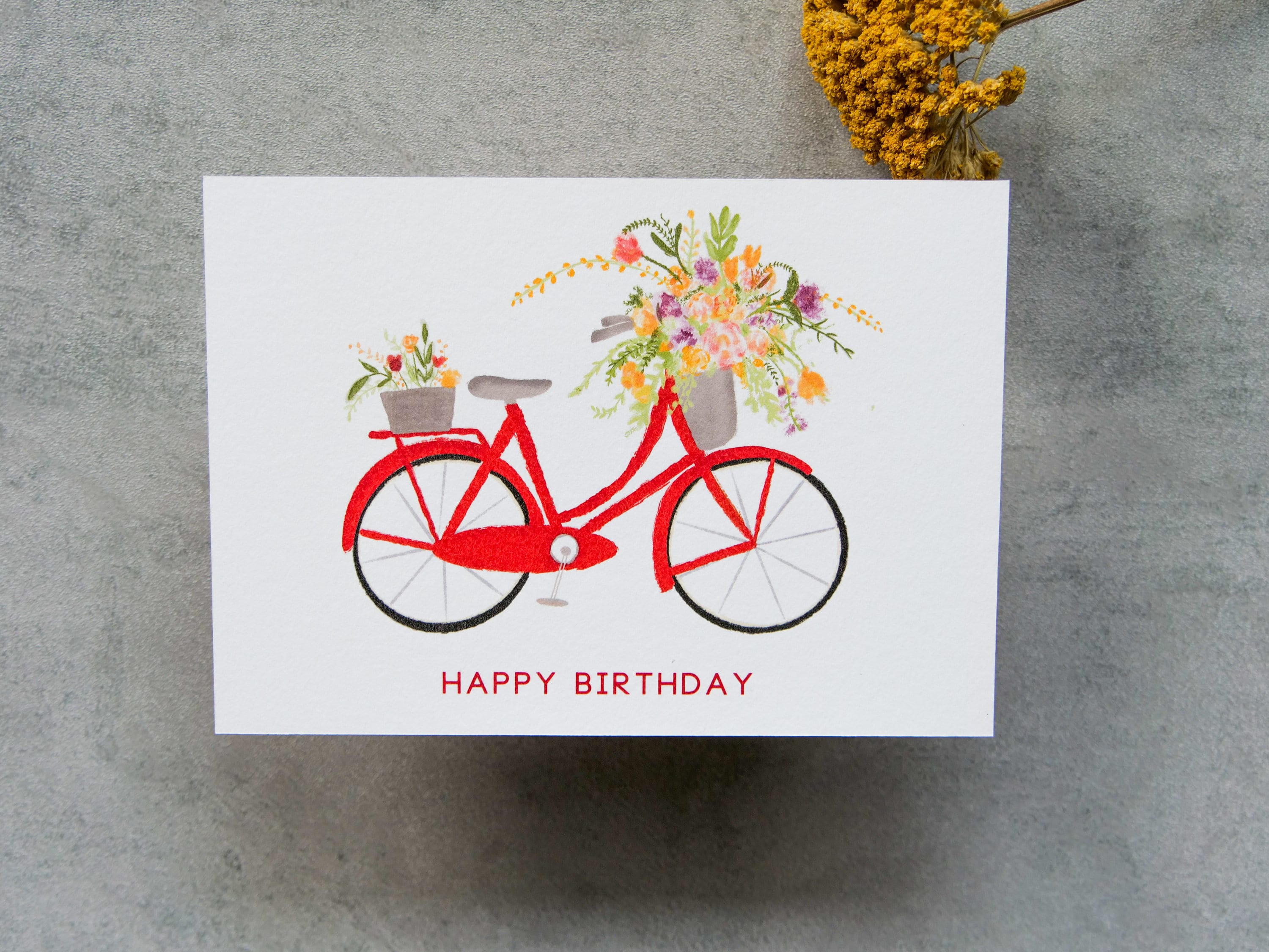 Postkarte fahrrad Happy Birthday Glückwunschkarte - Etsy