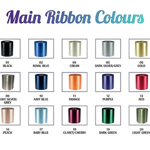 Puede incluir: Gr&aacute;fico de 21 colores de cinta diferentes, cada color est&aacute; representado por un carrete de cinta. Los colores son: blanco, negro, azul real, crema, gris plateado oscuro, dorado, verde esmeralda, marfil (toque de menta), gris plateado claro, azul marino, naranja, morado, rojo, amarillo, rosa beb&eacute;, melocot&oacute;n, azul beb&eacute;, granate/cereza, verde oscuro, verde claro y fucsia.