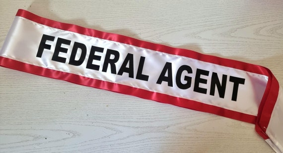 FEDERAL AGENT SASH | Custom Congeniality Beauty Pageant Queen Contest Event Winner Ribbon | Halloween Cosplay Fancy Dress Party Sash