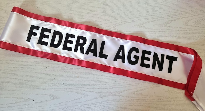 FEDERAL AGENT SASH | Miss Congeniality Film Movie | Personalised Bespoke | Fancy Dress Party | Sandra Bullock | Pageant Beauty Contest Queen