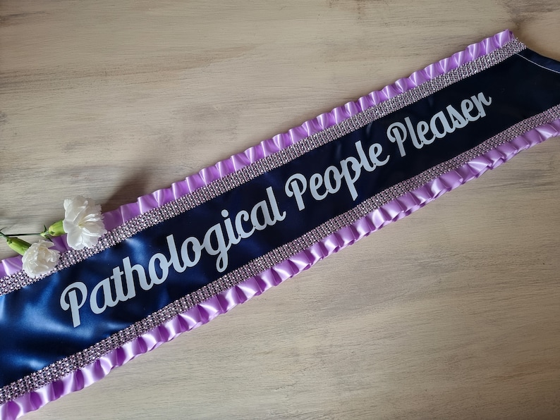 PERSONALISED 'DIAMANTE' SASH | Satin Ribbon With Frills & Bling Trim ...