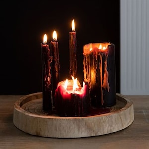 VAMPIRE TEARS CANDLE | Dripping Blood Gothic Home Decor Gift, Red or Pink Wax Taper or Pillar, Dark Romance Alternative Wedding Accessory