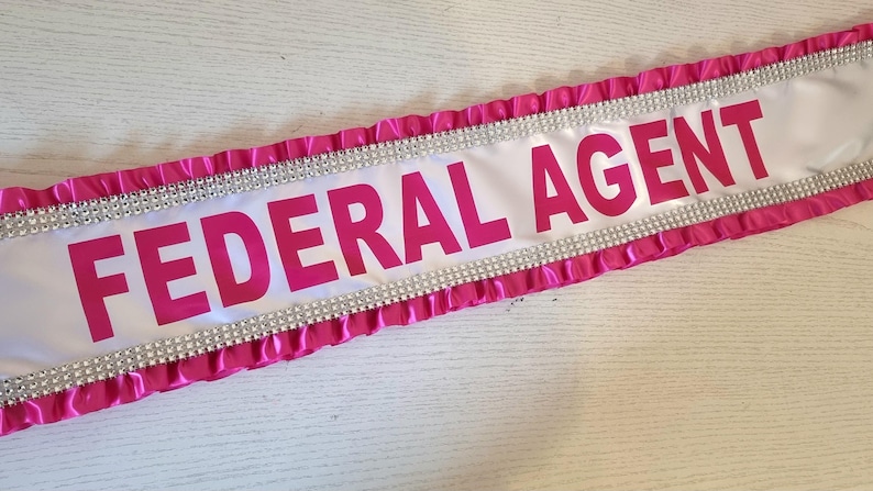 FEDERAL AGENT SASH | Miss Congeniality Film Movie | Personalised Bespoke | Fancy Dress Party | Sandra Bullock | Pageant Beauty Contest Queen
