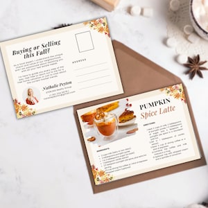Herbstlich inspiriertes Pumpkin Spice Latte Rezept - Grundbesitz Postkarte