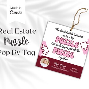 Puzzel ze op tag, makelaarsmarketing, vastgoedbranding, vastgoedlandbouw, afdrukbare sjabloon, Instant Download
