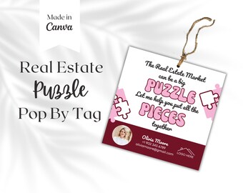 Puzzel ze op tag, makelaarsmarketing, vastgoedbranding, vastgoedlandbouw, afdrukbare sjabloon, Instant Download