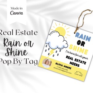 Weer of geen weer makelaar pop-by-tagsjabloon, makelaarsmarketing, vastgoedbranding klantwaardering, Canva Instant Download