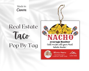 Cinco de Mayo Pop by tags , Realtor Branding Printable Tag Template , Thank you tag, Real Estate Marketing