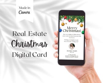 Real Estate Digital Christmas Card , Realtor Marketing Gift, Canva Printable Template , Client Appreciation,