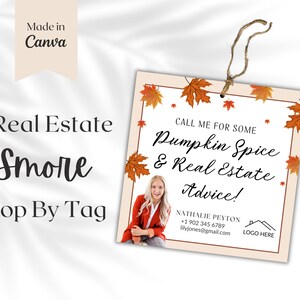 Pumpkin Spice en vastgoedadvies herfstthema Pop op tag Thanksgiving klantcadeau Marketing makelaar, vastgoedbranding Canva-sjabloon