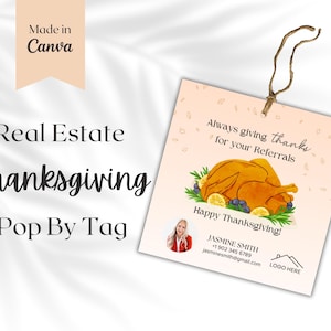 Thanksgiving Cadeaukaartjes Makelaar Thanksgiving Tag Klantwaardering Realtor Marketing Presentatie onroerend goed