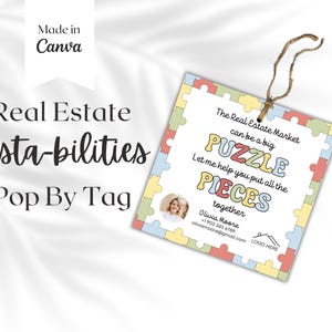 Puzzel ze op tag, makelaarsmarketing, vastgoedbranding, vastgoedlandbouw, afdrukbare sjabloon, Instant Download