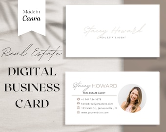 Realtor Business Card, Digital Business Card, Business Card, Real Estate Business Card, Editable Template, Canva Template