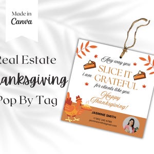 Thanksgiving-pop-voor-tag - Cadeau klantwaardering Vastgoedmarketing herfst Bedankt-tags Branding makelaar