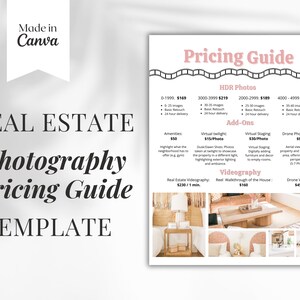 Photography Pricing Guide Template , Price List, Real Estate ...