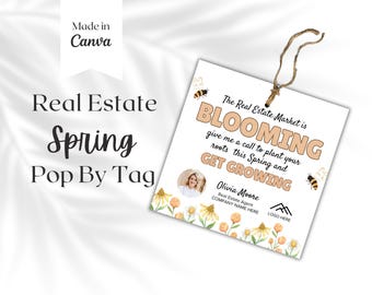 Spring Realtor Pop by Tags, Real Estate Gift Tags, Realtor Marketing , Easter Thank you tags , Printable template client appreciation gift