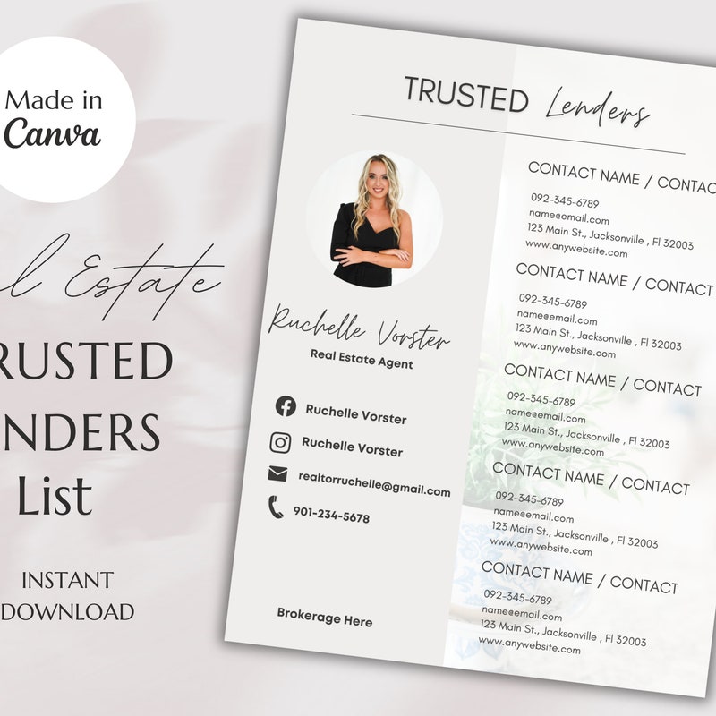 Marketing Database Template Business Lenders List - Etsy