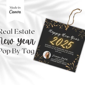 Gelukkig Nieuwjaar 2025 makelaar marketing afdrukbare vakantie cadeaukaartjes, waardering van de klant, onroerend goed branding, jaar van de slang