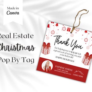 Frohe Weihnachten Geschenkanhänger Urlaub Makler Marketing Vorlagen