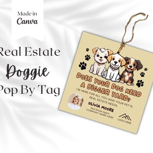 Hondenlabel, cadeaukaartjes huisdier, waardering klant makelaarsmarketing, vastgoedbranding, bedankkaarten, sjabloon voor cadeaukaartjes